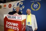 Wateringen 17 februari 2022
Rene Froger krijgt cheque van Douwe Egberts voor de voedselbank.