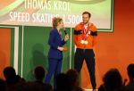 Schiphol 21 februari 2022
De olympische sporters en medaille winnaars komen terug uit Peking en worden gehuldigd in het Hilton Hotel. Thomas Krol met zijn vader