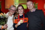 Schiphol 21 februari 2022
De olympische sporters en medaille winnaars komen terug uit Peking en worden gehuldigd in het Hilton Hotel. Yara v Kerkhof met ouders