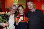 Schiphol 21 februari 2022
De olympische sporters en medaille winnaars komen terug uit Peking en worden gehuldigd in het Hilton Hotel. Yara v Kerkhof met ouders