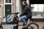 Amsterdam 21 februari 2023
Arie Boomsma op zijn bakfiets onderweg naar Vondelgym.