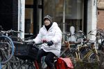 Amsterdam, 13 maart 2023
Chazia Mourali op de fiets in Amsterdam