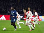 Amsterdam, 3 Februari 2024 AJAX-PSV, eindstand 1-1
Kompetitie Seizoen 2023-2024
Johan Bakayoko Devyne Rensch en Kristian Hlynsson