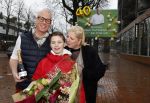 Hilversum 29 februari 2024
Presentatie Billboard van Rudolph v Veen die 40 jaar kok is . Rudolph v Veen met zijn vrouw en zoon