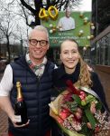 Hilversum 29 februari 2024
Presentatie Billboard van Rudolph v Veen die 40 jaar kok is . Rudolph v Veen met  Kiki Bours van 24 kitchen