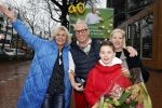 Hilversum 29 februari 2024
Presentatie Billboard van Rudolph v Veen die 40 jaar kok is . Rudolph v Veen met zijn vrouw  zoon en Irene Moors
