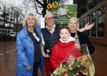 Hilversum 29 februari 2024
Presentatie Billboard van Rudolph v Veen die 40 jaar kok is . Rudolph v Veen met zijn vrouw  zoon en Irene Moors