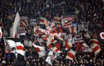 Amsterdam, 3 Februari 2024 AJAX-PSV, eindstand 1-1
Kompetitie Seizoen 2023-2024
Supporters met vlaggen AJAX