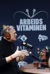Hilversum 19 februari 2026
Rick van Velthuysen, Bas Westerweel, Hans Schiffers en Mirjam Verhoef tijdens de viering van het 80-jarig jubileum van Arbeidsvitaminen. Het langstlopende nationale radioprogramma viert dit met een live-uitzending vanuit de Vioolkist in Hilversum