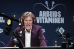 Hilversum 19 februari 2026
Rick van Velthuysen, Bas Westerweel, Hans Schiffers en Mirjam Verhoef tijdens de viering van het 80-jarig jubileum van Arbeidsvitaminen. Het langstlopende nationale radioprogramma viert dit met een live-uitzending vanuit de Vioolkist in Hilversum