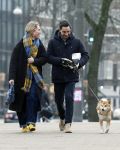 Amsterdam 31 januari 2026
Mark Baanders met zijn hond en een vriendin op straat in Amsterdam zuid .