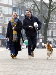 Amsterdam 31 januari 2026
Mark Baanders met zijn hond en een vriendin op straat in Amsterdam zuid .