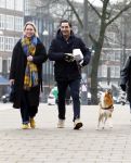 Amsterdam 31 januari 2026
Mark Baanders met zijn hond en een vriendin op straat in Amsterdam zuid .