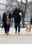 Amsterdam 31 januari 2026
Mark Baanders met zijn hond en een vriendin op straat in Amsterdam zuid .