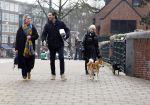 Amsterdam 31 januari 2026
Mark Baanders met zijn hond en een vriendin op straat in Amsterdam zuid .