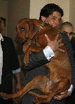 Amsterdam 13 april 2006
Persconferentie Edwin de Roy v Zuydewijn na rechtzaak in hotel Meridien met hond.