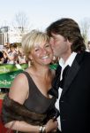 Scheveningen 15 april 2007
Premiere Tarzan in het circus theater. 
Caroline Tensen met vriend Peter Gallas kussend