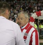 Eindhoven, 1 Mei 2007 Hulding Selektie van PSV in het PSV-stadion 2 dagen nadat zij voor de 20e maal kampioen zijn geworden van Nederland
Voorzitter Frits Schuitema was niet een van de gelukkigste mensen in het PSV stadion inzake trainer Ronald Koeman
