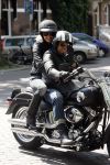 Amsterdam 5 mei 2007
Steve te Pas en zijn vrouw Maria Kooistra op harley Davidson op de cornelis schuytstraat.