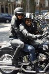 Amsterdam 5 mei 2007
Steve te Pas en zijn vrouw Maria Kooistra op harley Davidson op de cornelis schuytstraat.