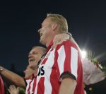 Eindhoven, 1 Mei 2007 Hulding Selektie van PSV in het PSV-stadion 2 dagen nadat zij voor de 20e maal kampioen zijn geworden van Nederland
Trainer Ronald Koeman kreeg veel bijval van de 35000 toeschouwers