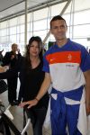 Noordwijk en Schiphol 19 mei 2010
Vertrek Nederlands elftal met vrouwen en kinderen naar Oostenrijk voor trainingskamp ivm WK voetbal. Khalid Boulahrouz met zijn vrouw Sabia
Peter Smulders bv
