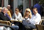 Amsterdam 18 april 2010
Patricia Paay met haar vriend Nicky v Dam en haar schoonvader op terras bij de joffers.
Peter Smulders bv