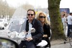 Amsterdam 25 april 2010
Patricia Paay staat doodsangsten uit bij Nicky v Dam achter op zijn vespa scooter.
Peter Smulders bv