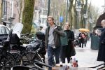 Amsterdam 19 april 2013
Ajax speler Christian Poulsen met zijn vrouw op de cornelis schuytstraat.
Peter Smulders bv