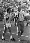 Stuttgart, 25 Mei 1988 PSV-Benfica, eindstand 0-0 Finale EC I ( voorloper van de Champions League ) en winnaar door strafschoppen na verlenging.
Karel v d Brekel met Hans Gilhaus
Foto Peter Smulders BV