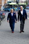 Amsterdam, 15 Mei 2013 In het Conservatorium Hotel vierde Leco Zadelhoff zijn 45ste verjaardag en 25 jaar in het vak.
Joop Braakhekke met zijn partner Wim Nijkamp
Foto Peter Smulders BV