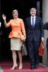 Amsterdam 16 mei 2013
Koningin Maxima en Koning Willem Alexander bij uitreiking appeltjes van Oranje op het paleijs op de dam
Peter Smulders bv
