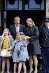 Amsterdam, 29 April 2013 Aankomst Prins Willem Alexander met Maxima en de kinderen bij het Paleis
Foto Peter Smulders BV