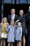 Amsterdam, 29 April 2013 Aankomst Prins Willem Alexander met Maxima en de kinderen bij het Paleis
Foto Peter Smulders BV