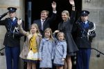 Amsterdam, 29 April 2013 Aankomst Prins Willem Alexander met Maxima en de kinderen bij het Paleis
Foto Peter Smulders BV