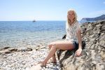 Ibiza 2 mei 2013
Sonja Bakker met man jan Reus en zoontje Bram op het strand op ibiza.
Peter Smulders bv