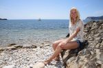 Ibiza 2 mei 2013
Sonja Bakker met man jan Reus en zoontje Bram op het strand op ibiza.
Peter Smulders bv