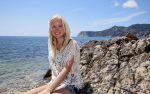 Ibiza 2 mei 2013
Sonja Bakker met man jan Reus en zoontje Bram op het strand op ibiza.
Peter Smulders bv
