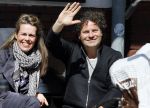 Amsterdam 14 april 2015
Dirk en Suze Zeelenberg op terras op de cornelis schuytstraat