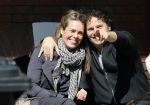 Amsterdam 14 april 2015
Dirk en Suze Zeelenberg op terras op de cornelis schuytstraat
