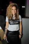 Rotterdam 9 april 2015
Fajah Lourens met haar nieuwe vriend bij de opening van de nieuwe zaak waar Winston Post de manager is in het Hilton Hotel.