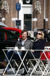 Amsterdam 8 april 2015
Frits Sissing met een kennis op terras.