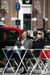 Amsterdam 8 april 2015
Frits Sissing met een kennis op terras.