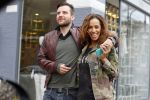 Amsterdam 29 april 2015 
Glennis Grace verliefd met haar vriend Robert Biesewig op de cornelis schuytstraat