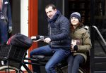 Amsterdam 7 april 2015
Kim v Kooten achter op de fiets bij haar man Jacob Derwig