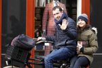 Amsterdam 7 april 2015
Kim v Kooten achter op de fiets bij haar man Jacob Derwig