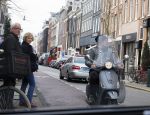 Amsterdam 11 april 2015   
Leco v Zadelhoff op zijn scooter op de pc hooftstraat