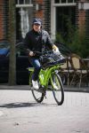 Amsterdam 28 april 2015  
Marc-Marie Huijbregts op de fiets in amsterdam