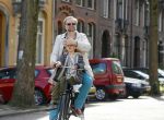 Amsterdam 21 april 2015  
Patrick Stoof met dochter op de fiets.