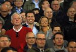 Eindhoven 18 april 2015
PSV_ Heerneveen 4-1 . Psv kampioen. Pieter v d Hoogenband en zijn nieuwe vriendin Marie JosÃ© Crooijmans verliefd op de tribune.